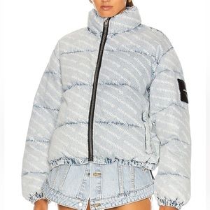 ALEXANDER WANG Logo Puffer Denim Jacket